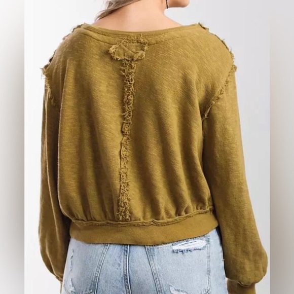 Free People Golden Road Slouchy long sleeve top sz M - Picture 2 of 12
